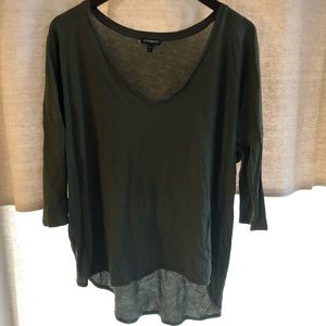 Green high-low express top